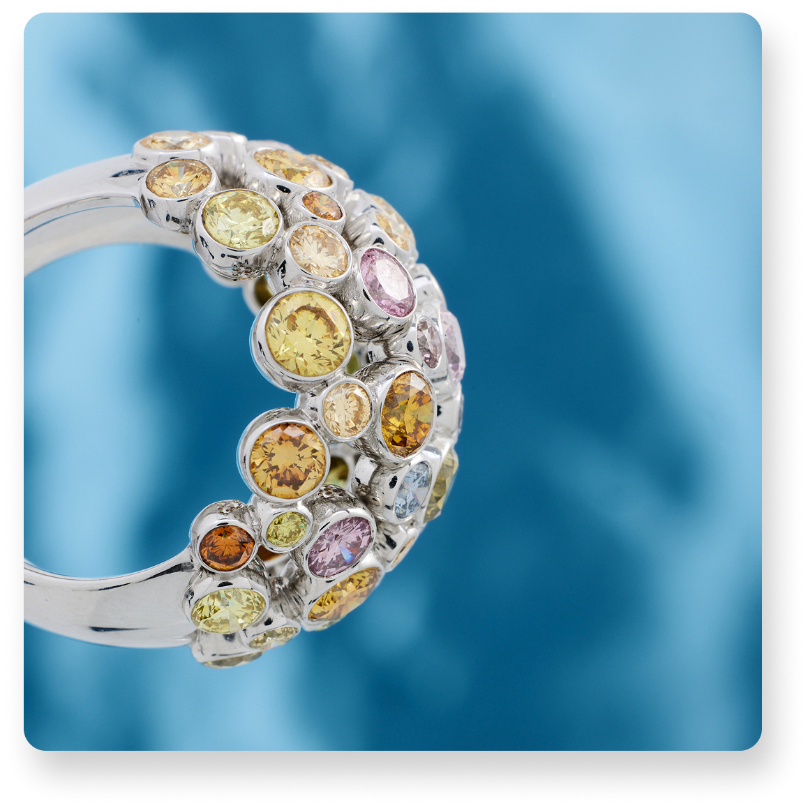 Photo - Eclats d'Hiver - Produit - Bague - Pierres colorées